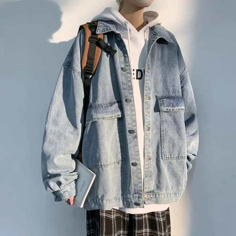 High Street Loose Button Patchwork Denim Jacket