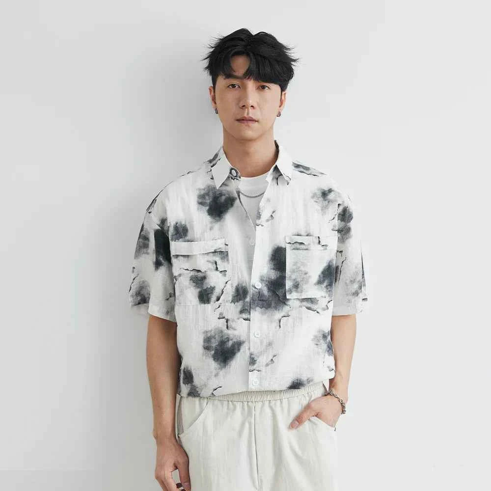 Men's Trendy Hawaiian Floral Button Down Shirt