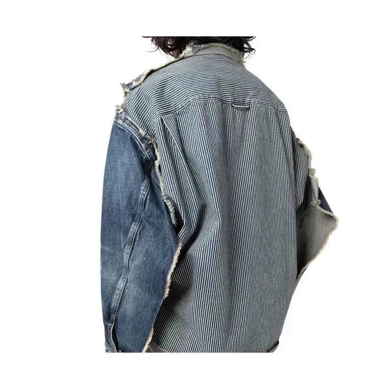 Flattering Streetwear Ripped Casual Denim Jacket