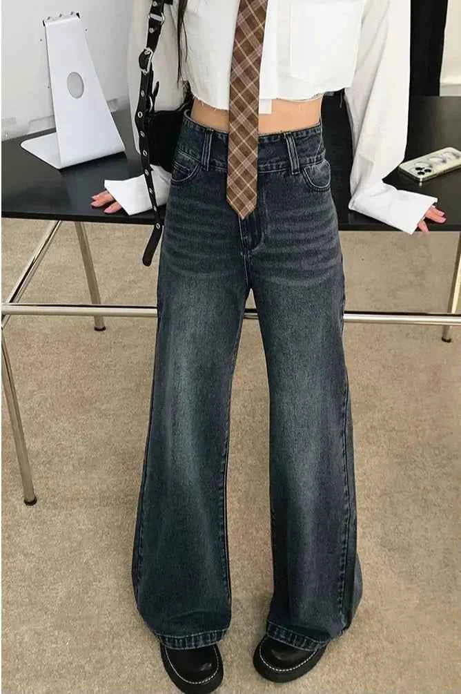 Distressed Retro Loose Denim Jeans