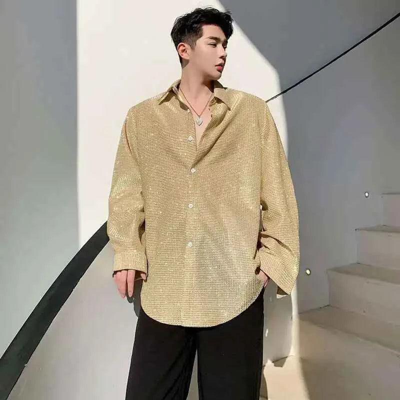 Sequin Design Elegant Long-Sleeved Shirt