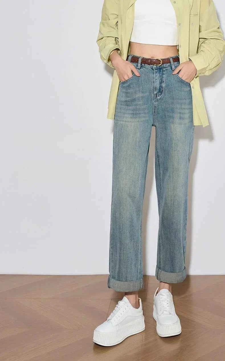 Trendy Loose Fit Denim Straight Leg Jeans