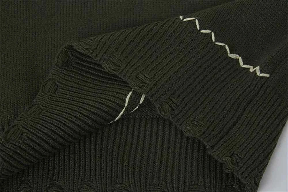 Y2K Women Cozy Distressed Oversized Knit Sweater