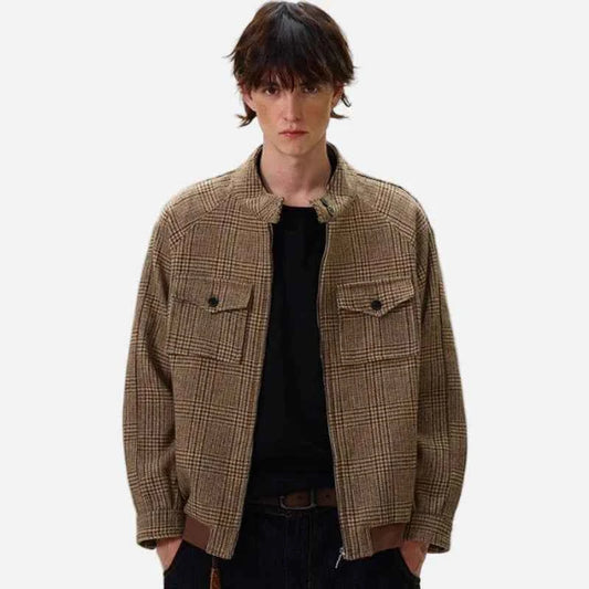 Checkered Brown American High Street Jacket