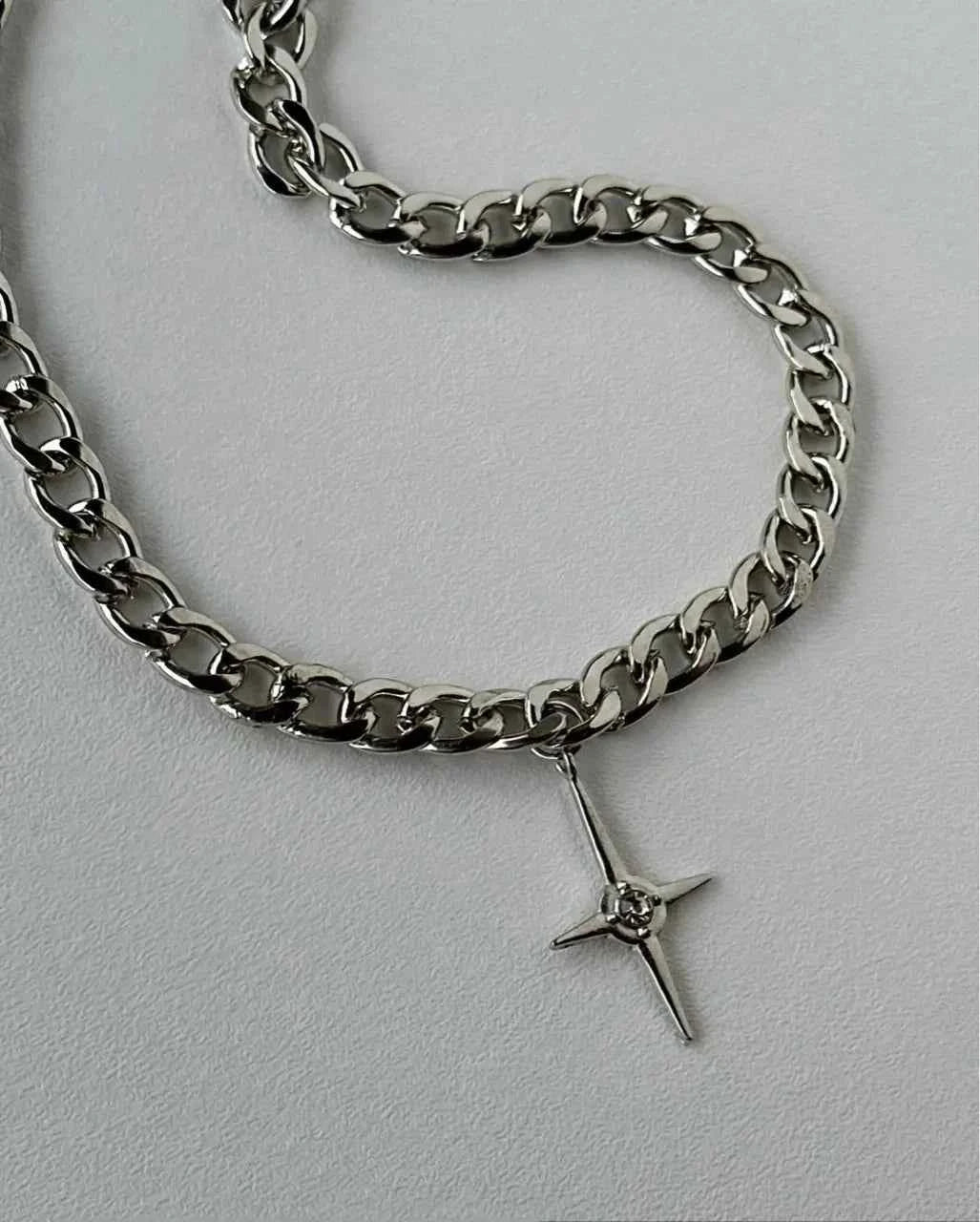 Vintage Punk Star Pendant Metal Necklace