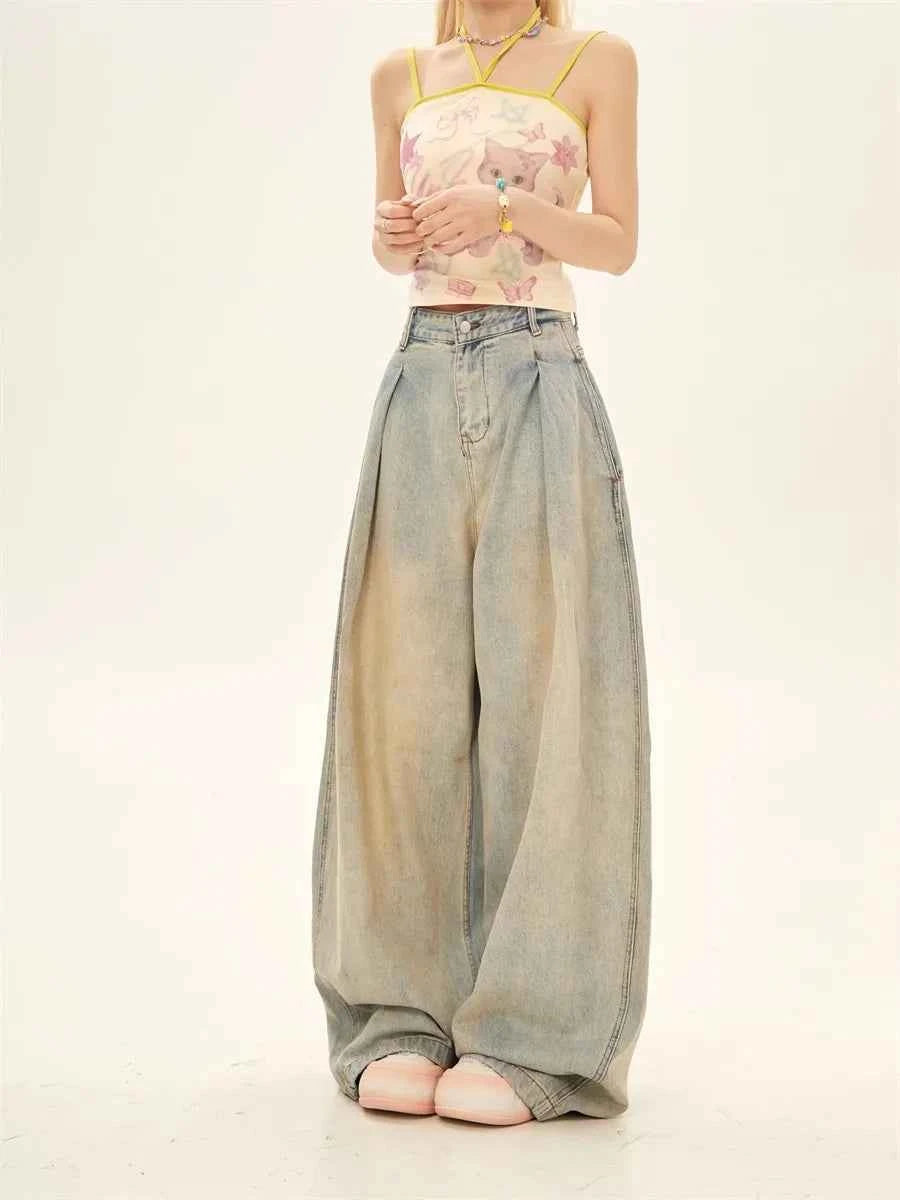 Retro Baggy Low Waisted Wide Leg Jeans