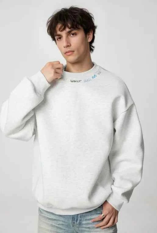 Rainbow Letter Embroidery Crewneck Sweatshirt