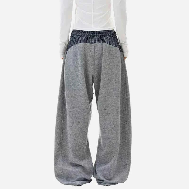 Colorful Patchwork Drawstring Elastic Waist Sweatpants