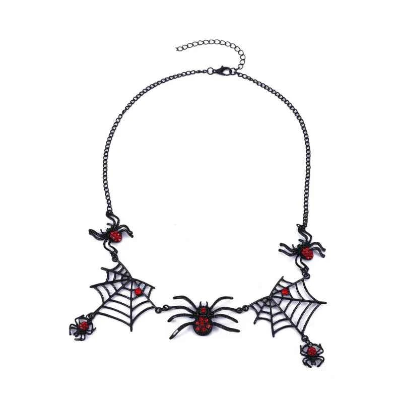 Gothic Festival Spider Web Chain Necklace