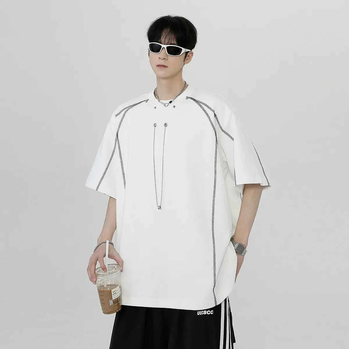 Streetwear Breathable American Black Short Sleeve T-Shirt