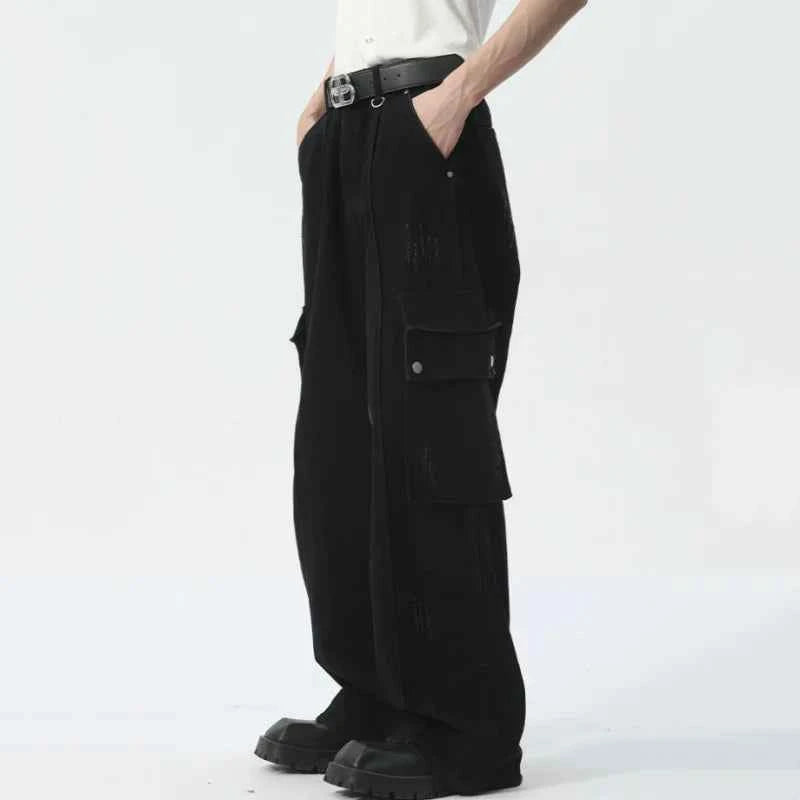 Vintage American Style Deconstructed Straight Baggy Pants