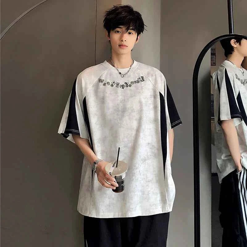 Colorful Contrast Short Sleeve Summer T-Shirt