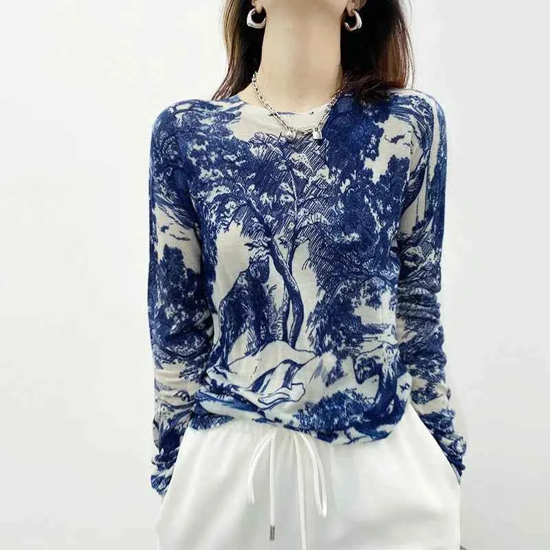 Women Trendy Elegant Floral O-Neck T-Shirt