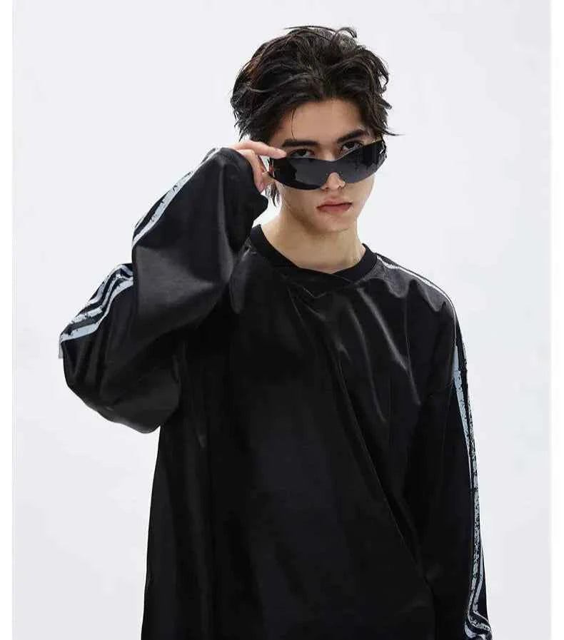 Durable Vintage Hip Hop Stripe Long Sleeve T-Shirt