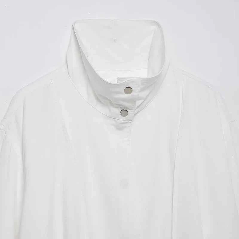 Cozy Soft White High Neck Bomber Jacket