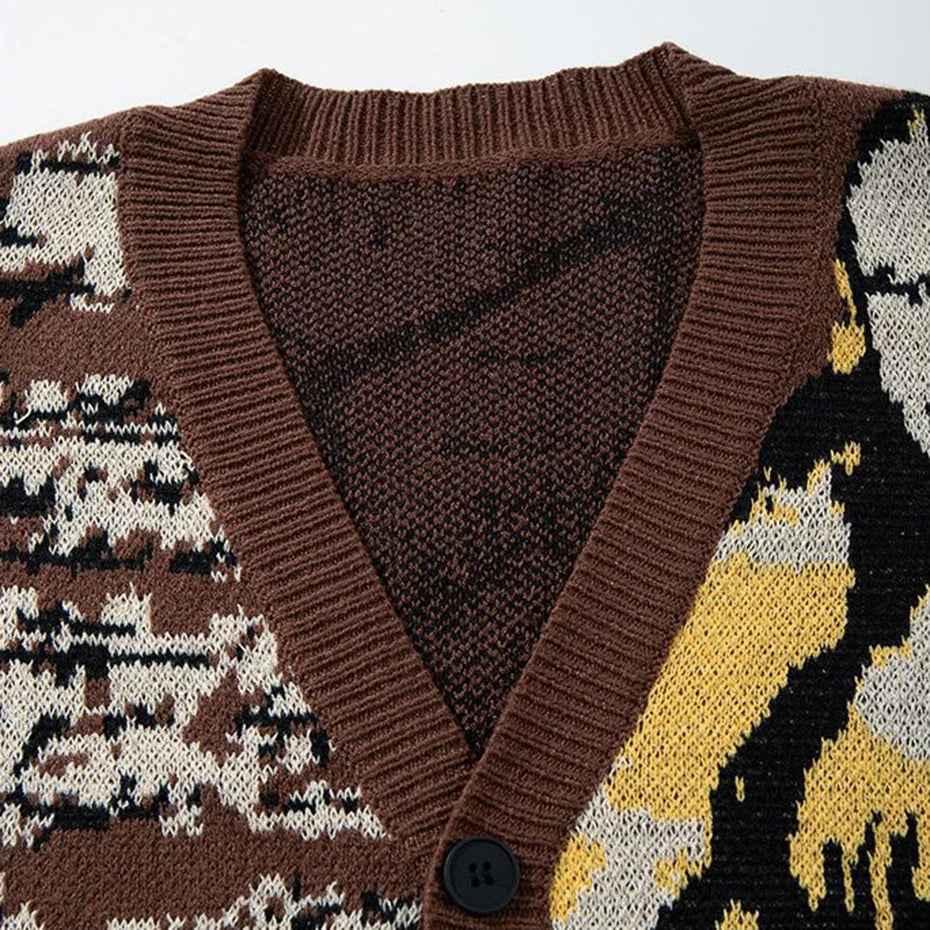 Lightweight Oversized Vintage Knit Classic Cardigan