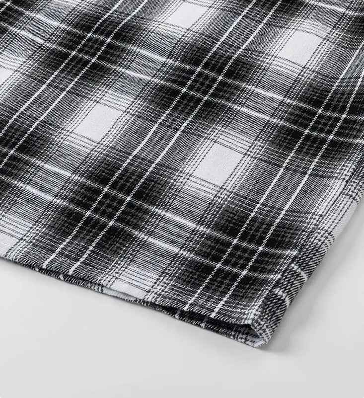 Streetwear Plaid Hooded Long Sleeve Shirt
