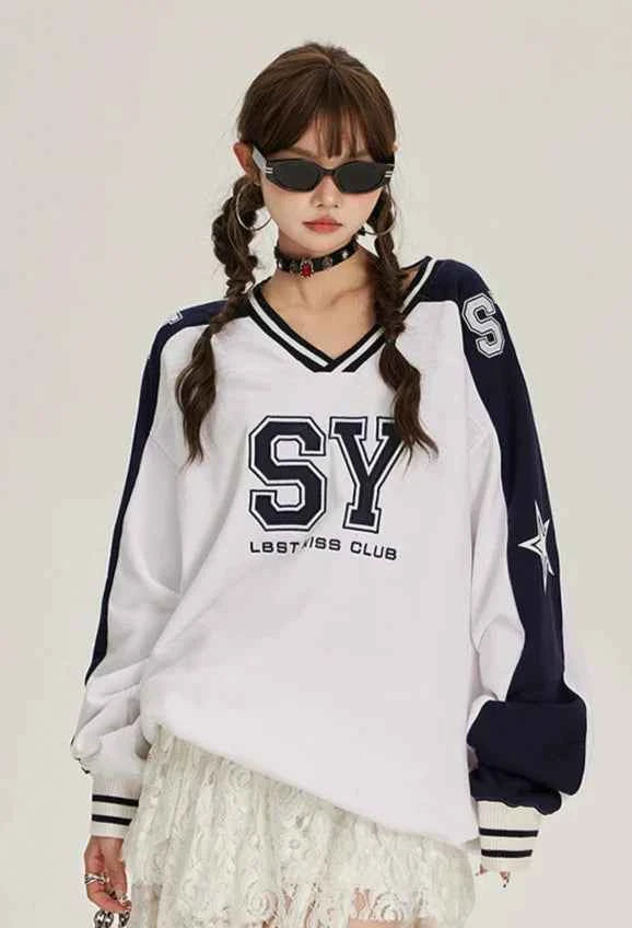 Vintage Cozy American Letter Print Sweatshirt