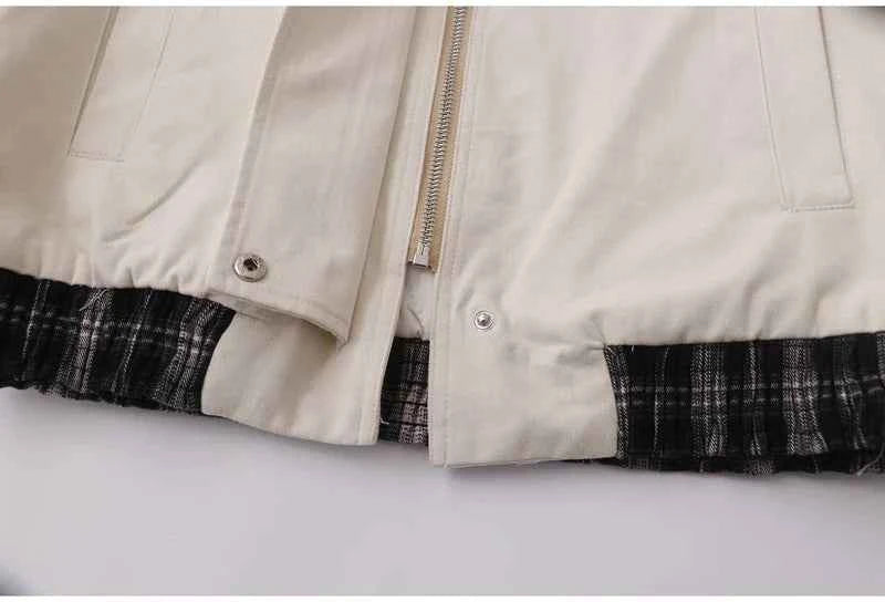 French Retro College Style Plaid Jacket