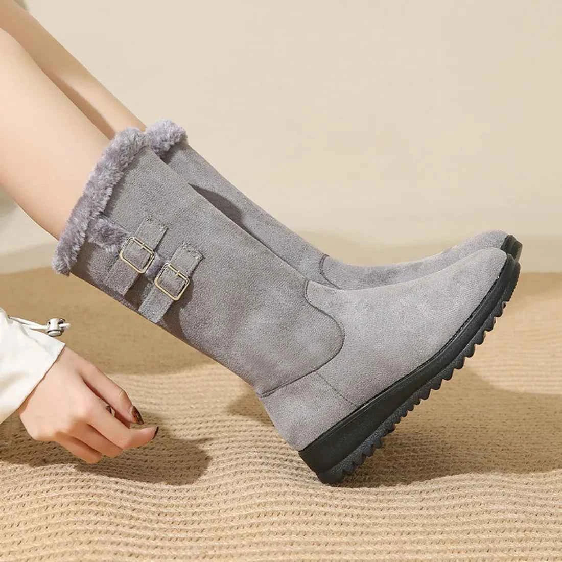 Classic Mid Calf Plush Snow Zipper Boot