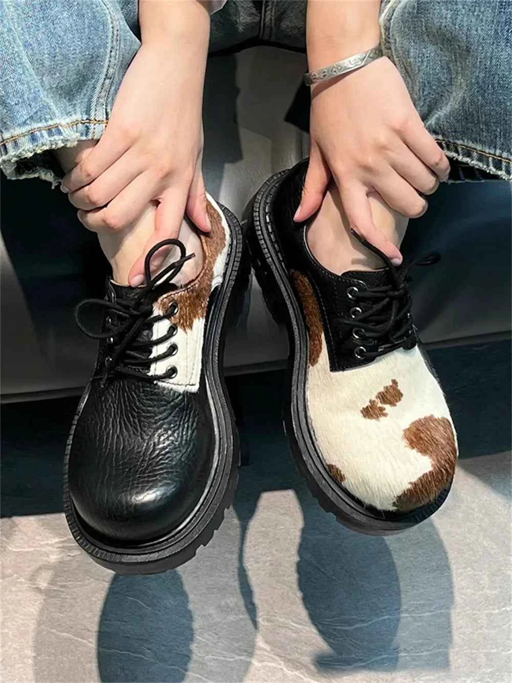 Retro Vintage Lace-Up Derby Shoes