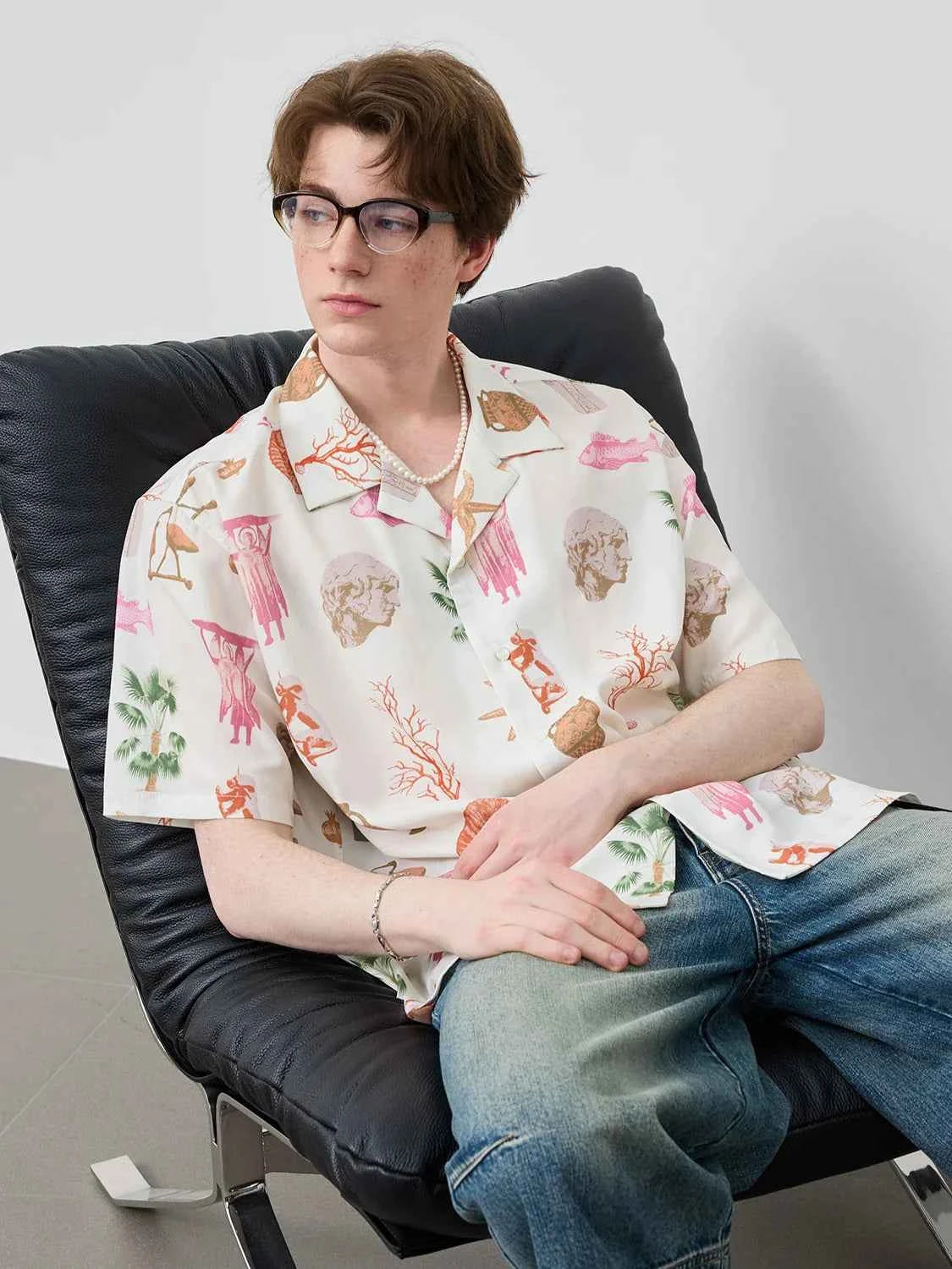 Light Flower Patterned Summer Shirt
