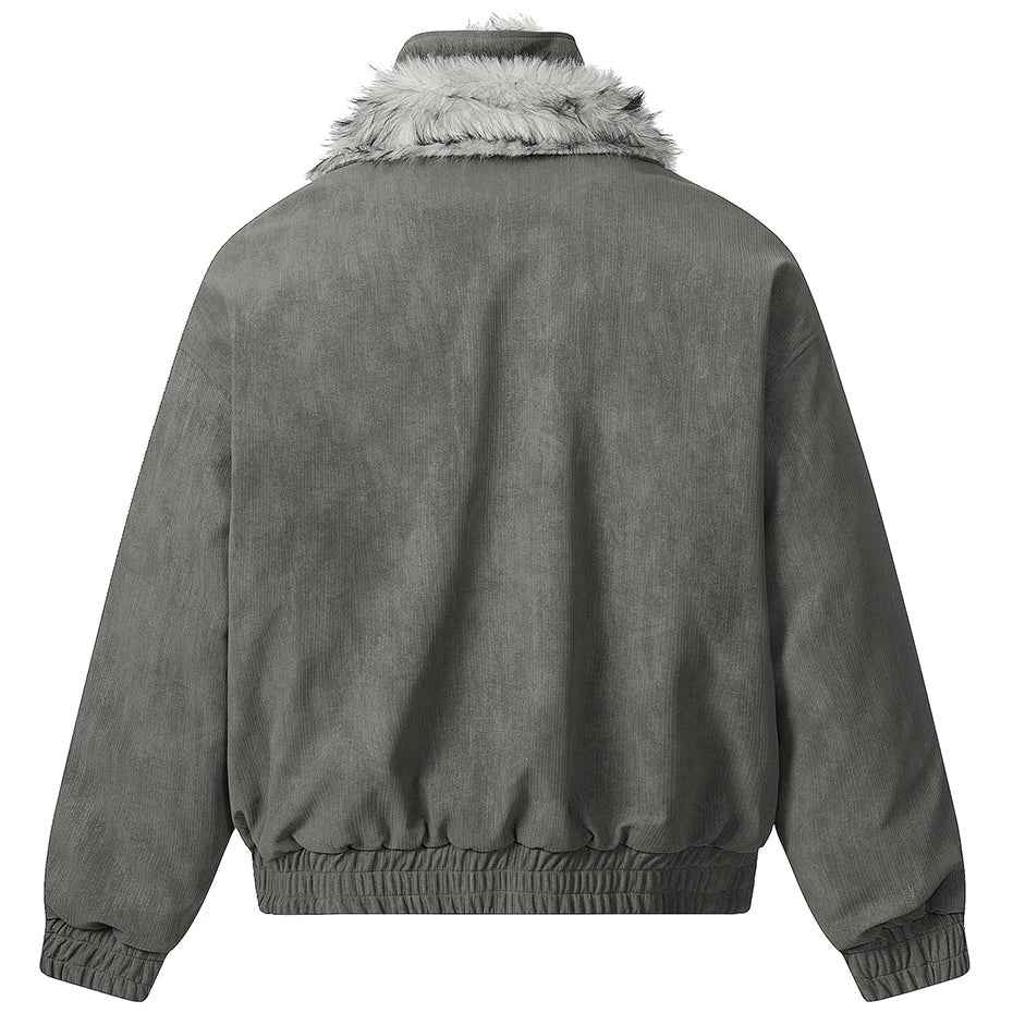 Streetwear Winter Vintage Fur Thicken Parkas Jacket
