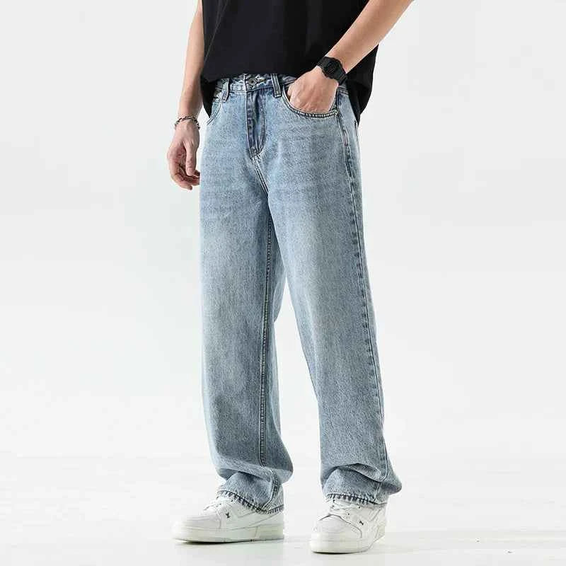 Wardrobe Staple Light Blue Loose Fit Wide Jeans