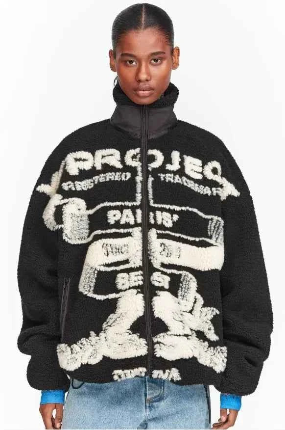Streetwear Cozy High Collar Fleece Wool Jacket