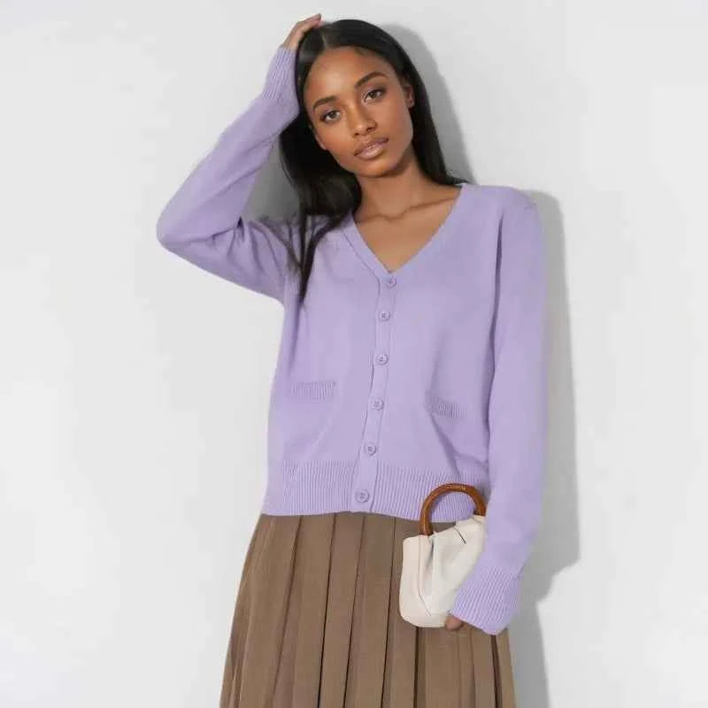 Women Stylish Solid Casual Knitted Cardigan