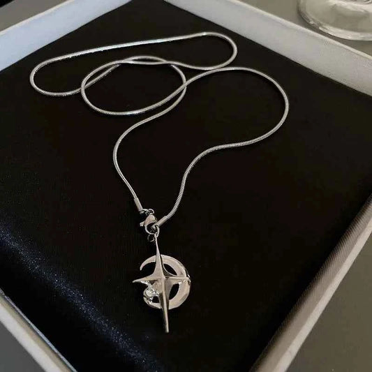 Y2K Crystal Star Pendants Necklace