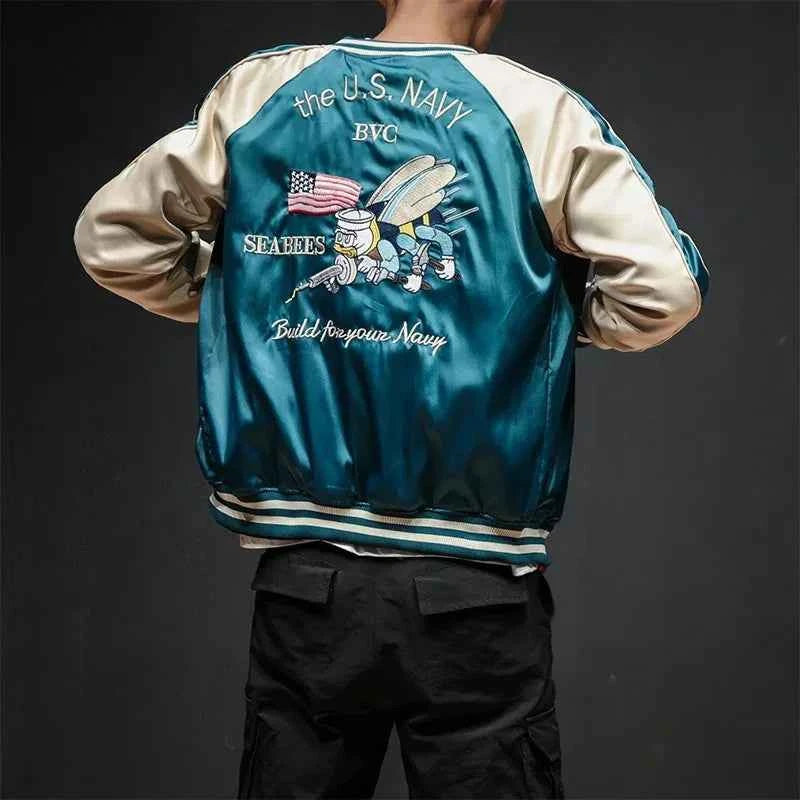 Autumn Streetwear Luxury Reversible Varsity Jacket