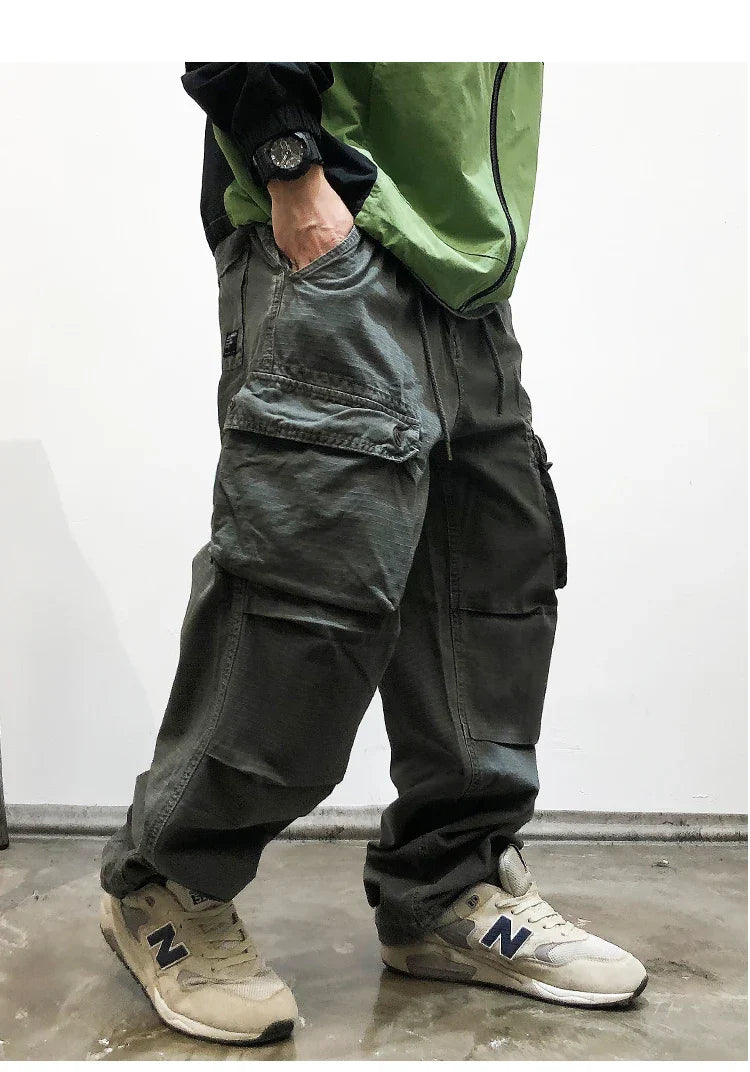 Tactical Straight Leg Elastic Waist Pants