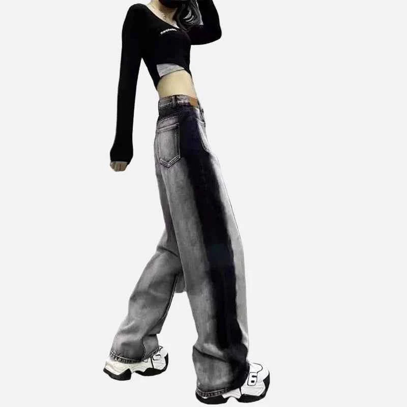 Autumn Korean Style Large Retro Baggy Jeans