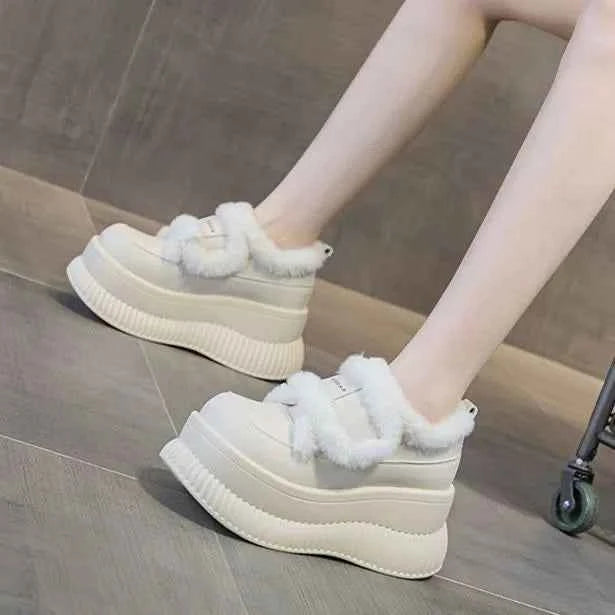 Y2K High Heel Platform Snow Fur Boot