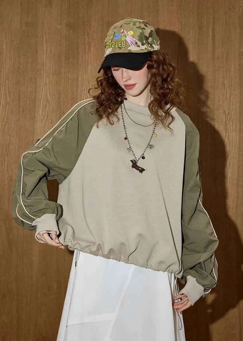 Stylish Oversize Adjustable Cuff Sweatshirt