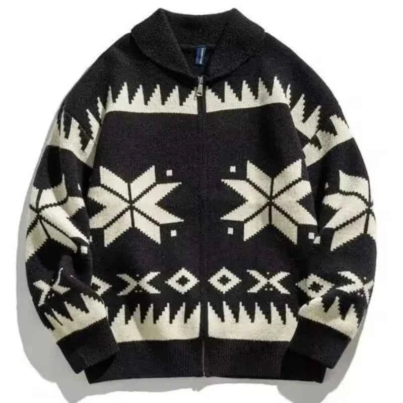 Winter Streetwear Thick Knitted Zipper Cardigan