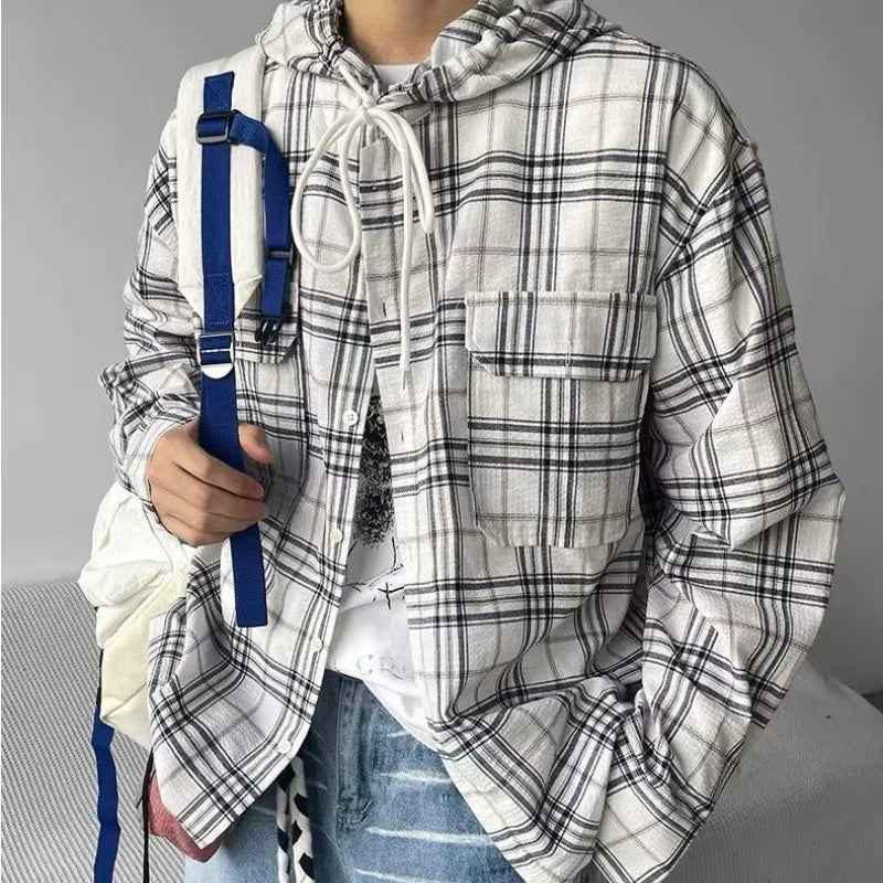 Men Verve Checkered Hooded Shirt