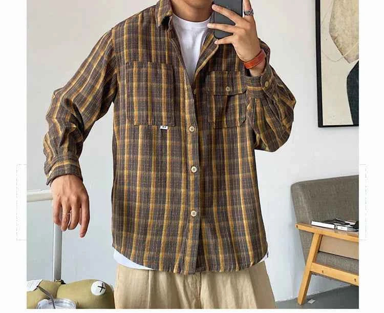 High Quality Korean Style Plaid Shirt
