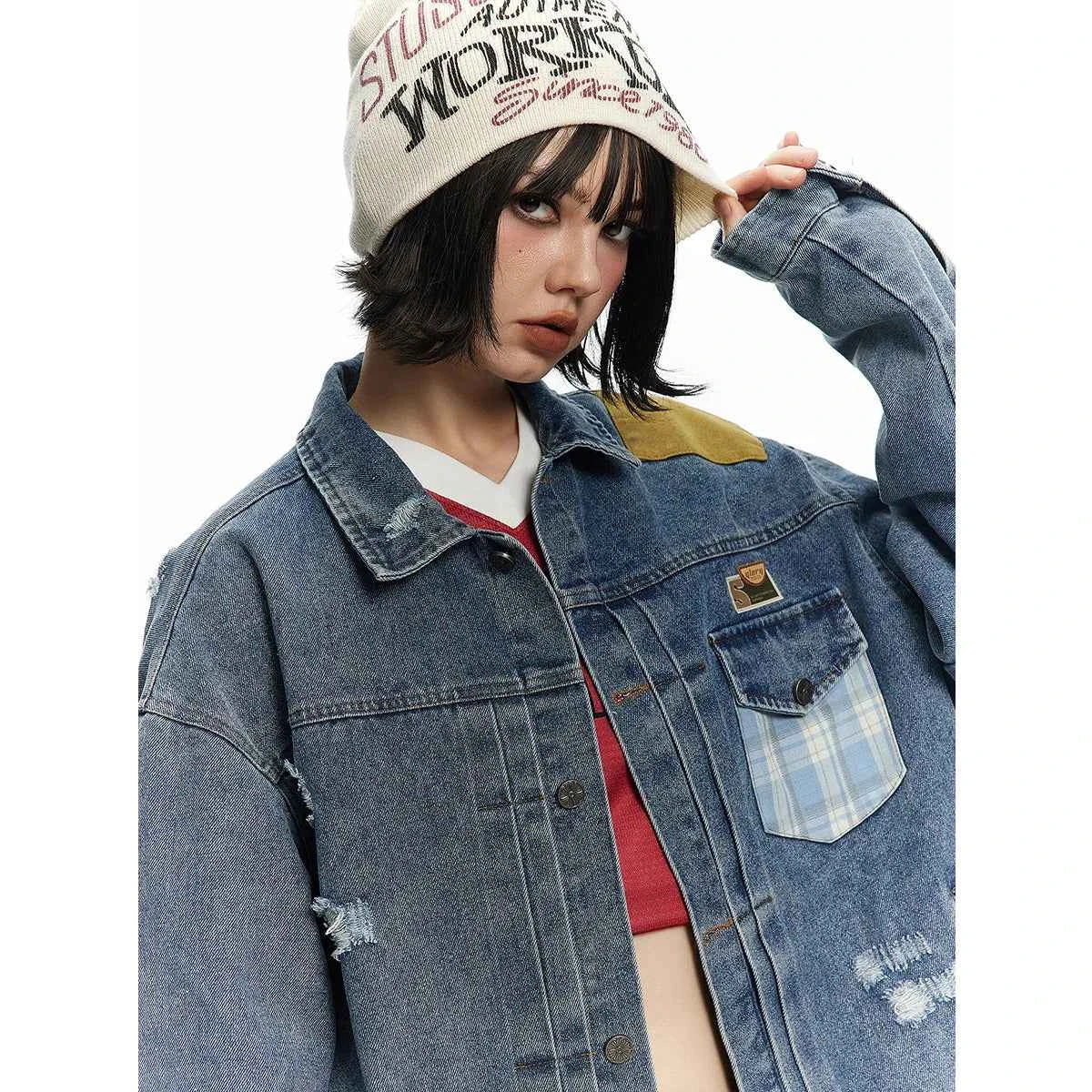 Y2K Lightweight Retro Oversized Blue Denim  Jacket