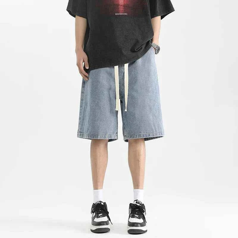 High Waist Loose Casual Washed Denim Short