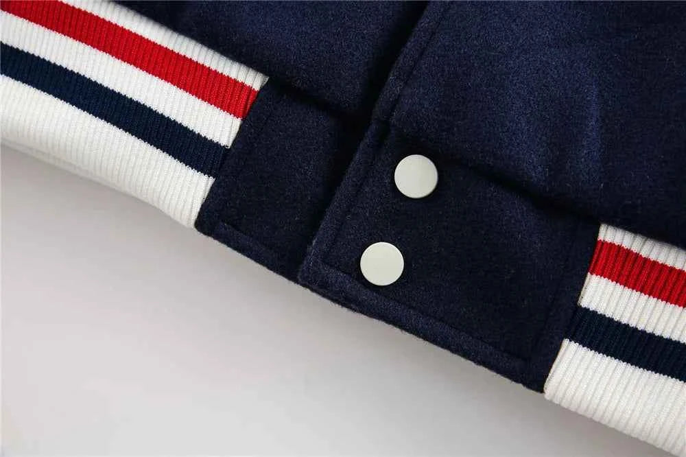 Y2K Embroidered Patchwork Baseball Varsity Jacket