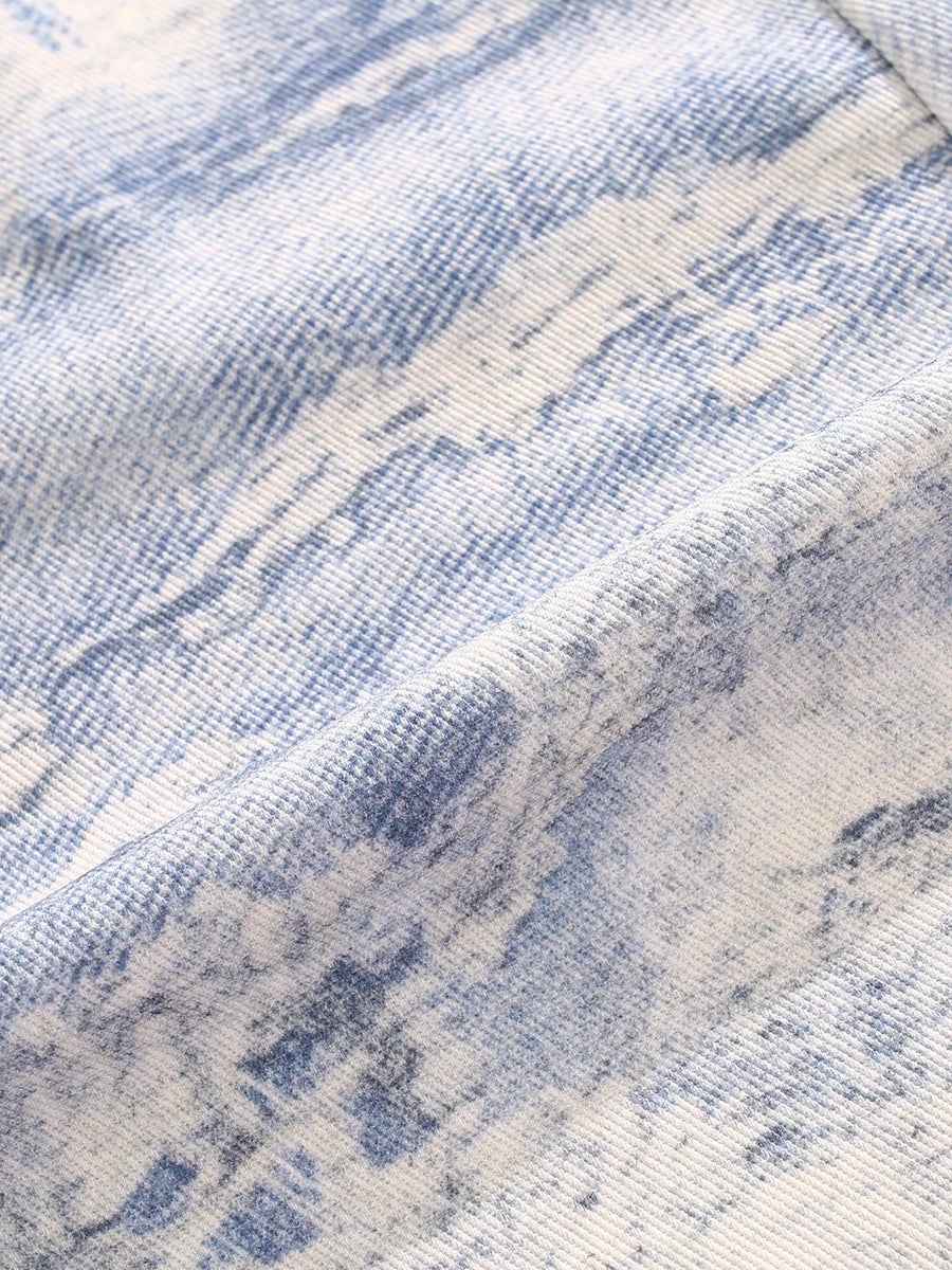 Streetwear Trendy Washed Tie Dye Wide Leg Jeans