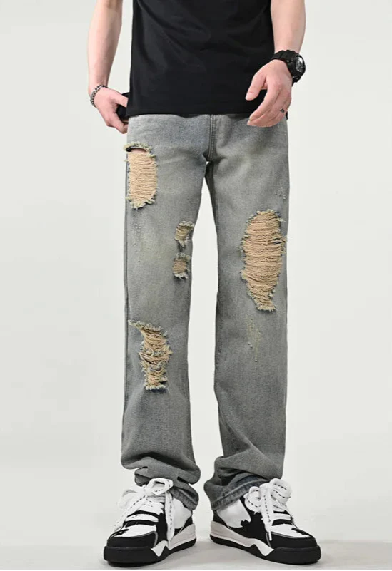 Vintage American Style High Street Vibe Jeans - Luxuryurbanwear