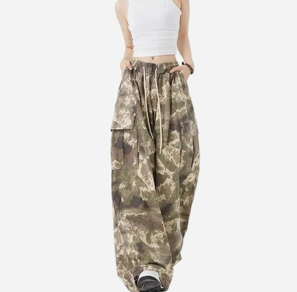 Y2K Camouflage Cargo Casual Wide Leg Pants