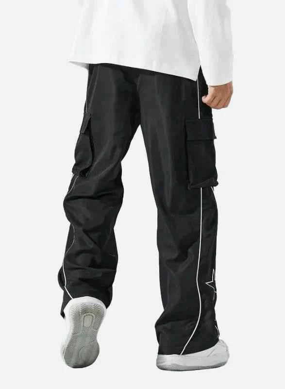 Trendy Casual Star Print Multi Pocket Jogger