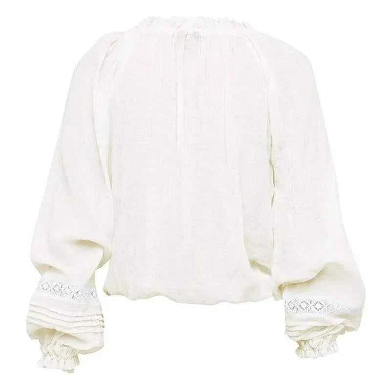 Vintage White Lace Lantern Sleeve Sweater