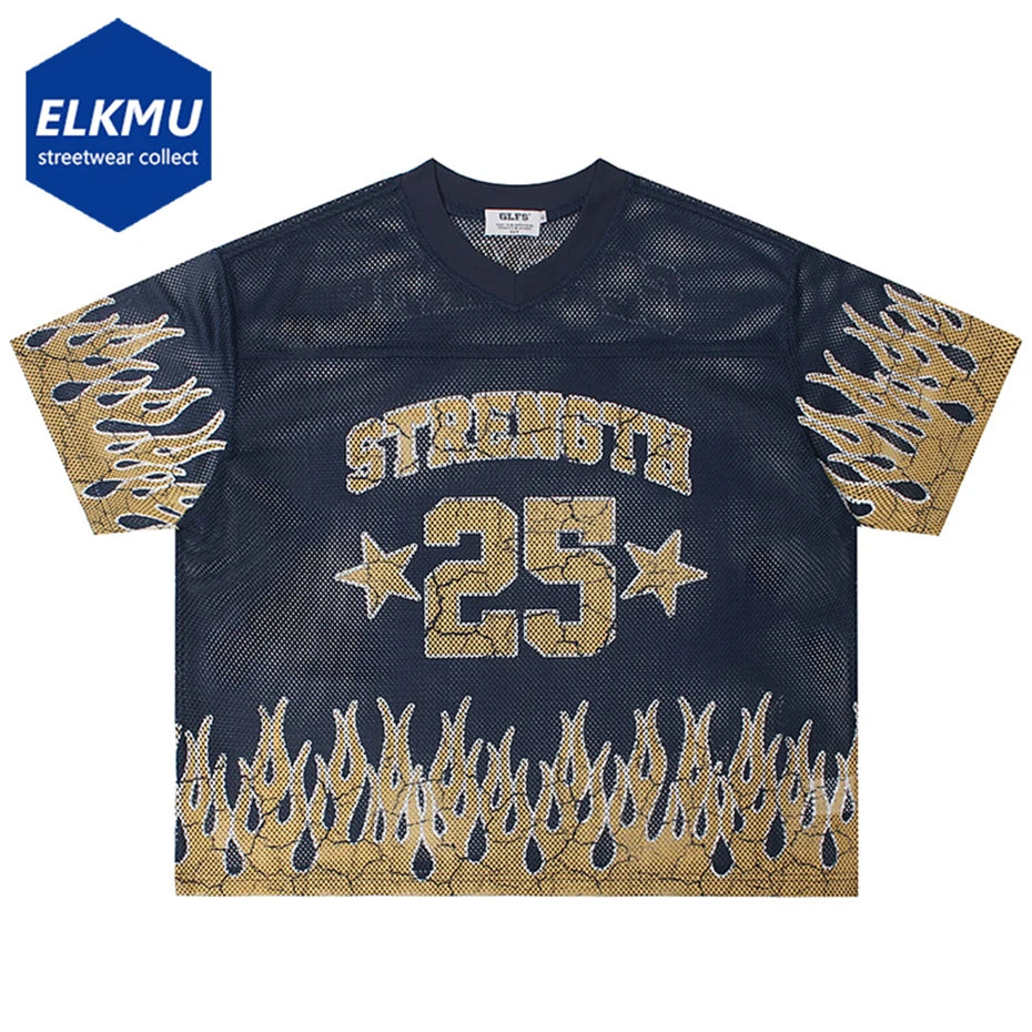 Oversized Mesh Streetwear T-shirts