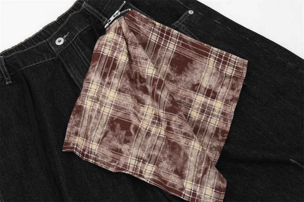 Streetwear Cool Patchwork Loose Fit Denim Short