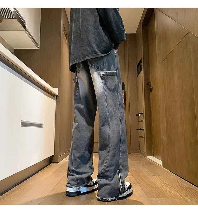 Men's Trendy Streetwear Zipper Denim Jeans